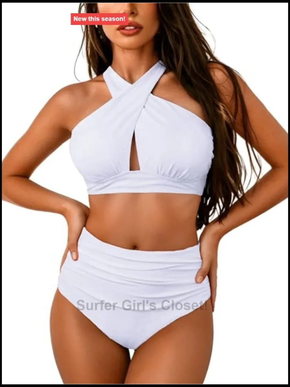 High Waisted Bikini Set with Tummy Control, Full Coverage Swimwear
